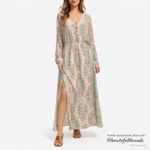 Boohoo size 14 (Fits CAD Large) Paisley Maxi Dress Boho